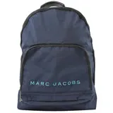 MARC JACOBS 馬克賈伯 大款 經典LOGO尼龍帆布後背包.深藍