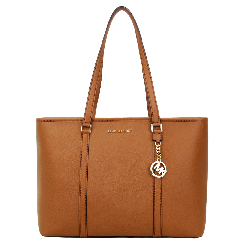 MICHAEL KORS 雙槓素面防刮托特包-大/棕