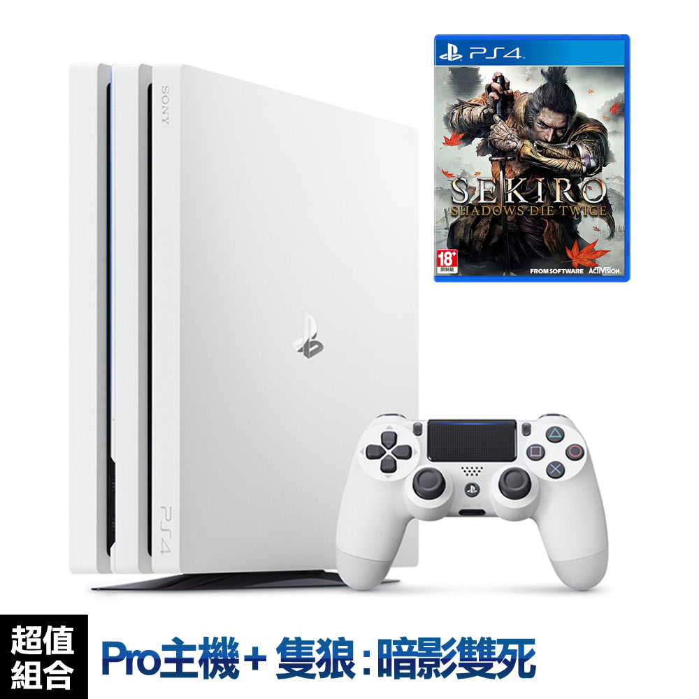 SONY PS4 Pro主機CUH-7218系列1TB-冰河白+隻狼:暗影雙死 – 中文版