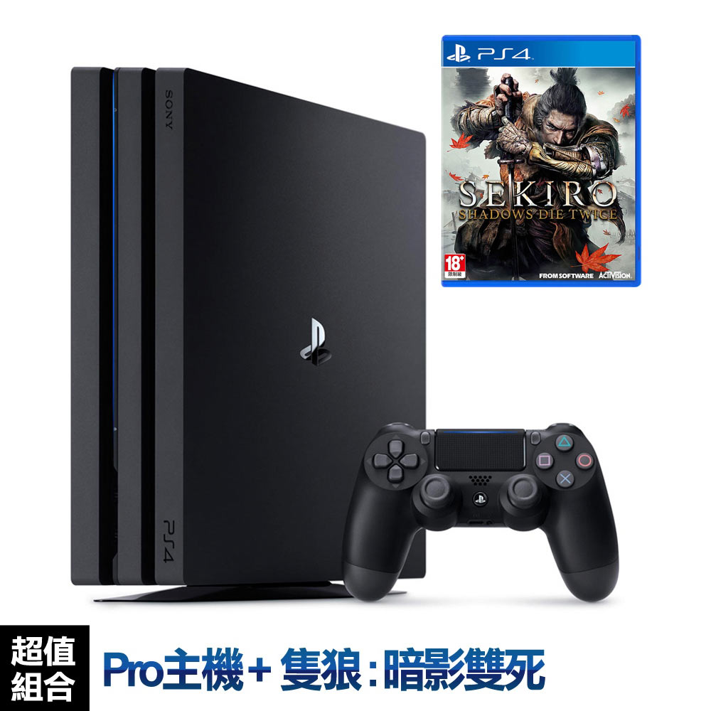 SONY PS4 Pro主機CUH-7218系列1TB-極致黑+ 隻狼:暗影雙死 – 中文版-加送PS4漫威蜘蛛人