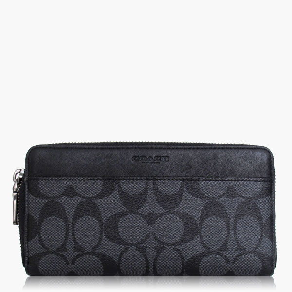 COACH 經典 PVC / 拉鍊式長夾_黑色