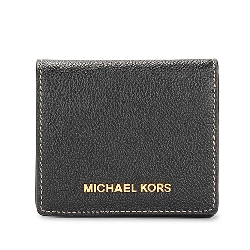 MICHAEL KORS JET SET 翻蓋扣式短夾-黑色