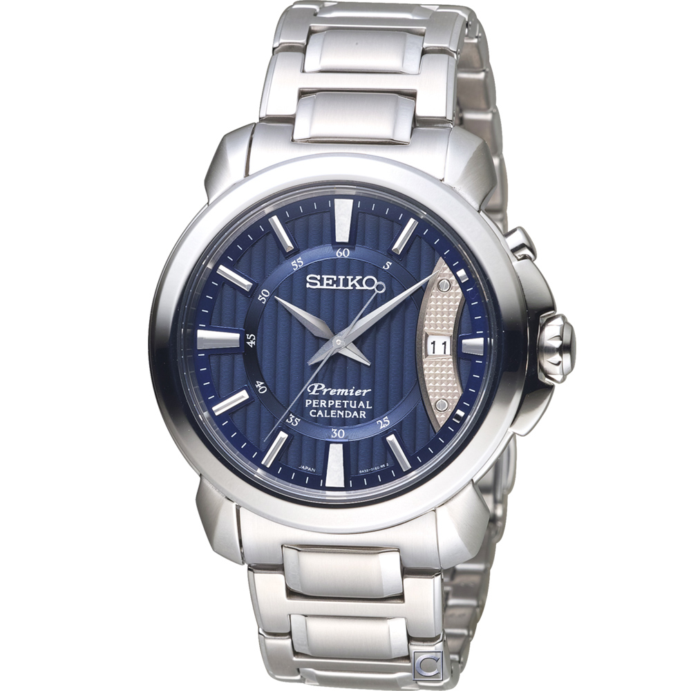 SEIKO PREMIER 經典萬年曆時尚錶 6A32-00Z0B