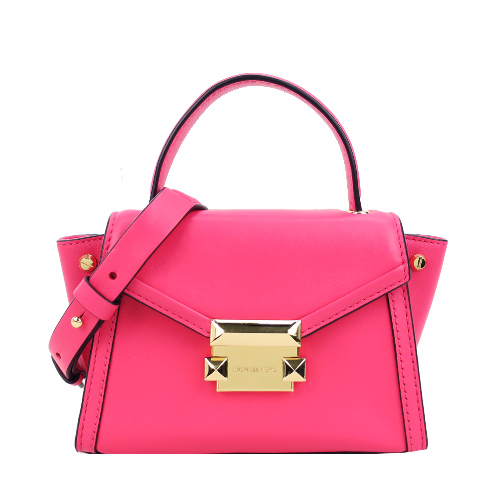 MICHAEL KORS WHITNEY迷你鉚釘壓釦兩用包-玫粉
