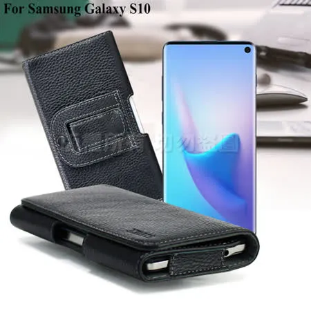 Xmart for 三星 Samsung Galaxy S10 麗緻真皮腰掛皮套