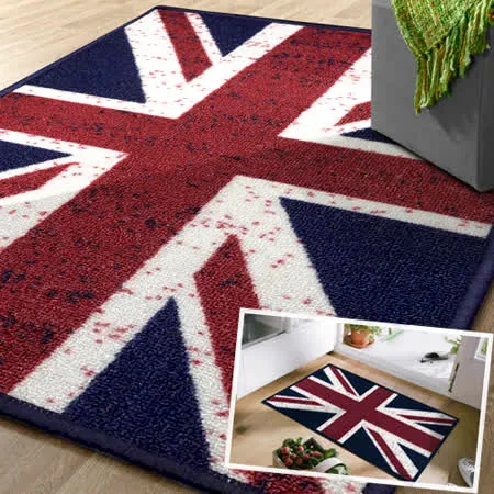 范登伯格-旗威 英國國旗地毯+地墊超值2入組(100x140cm+44x65cm)