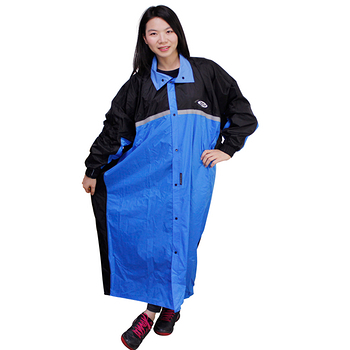 天龍牌競速型尼龍雨衣-5XL大尺寸-黑/藍