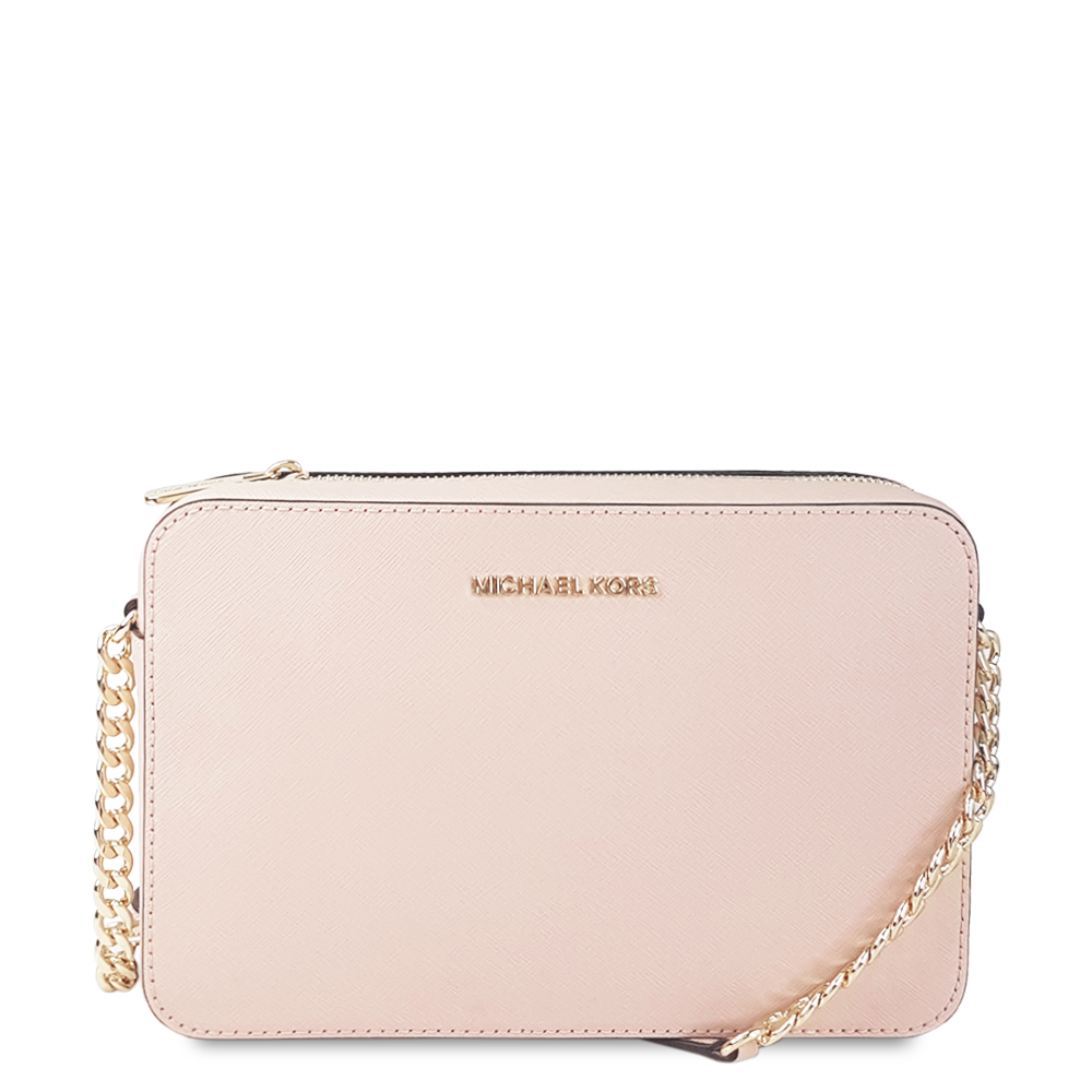 MICHAEL KORS 防刮十字紋素面斜背方包-櫻花粉
