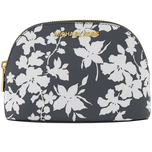MICHAEL KORS Jet Set 花朵印花萬用包/化妝包.海軍藍