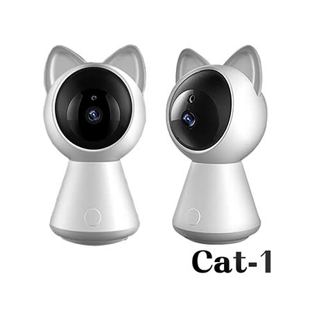 【uta】萌貓造型1080P無線網路旋轉監視器Cat1(升級版)白色