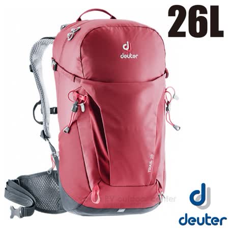 【德國 Deuter】新款 Trail 26L 專業輕量拔熱透氣背包(符合人體工學腰帶)_3440319 紅