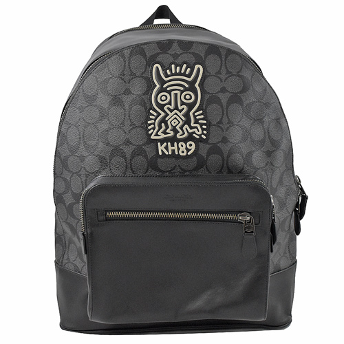 COACH Keith Haring 聯名限量雙層後背包.黑灰