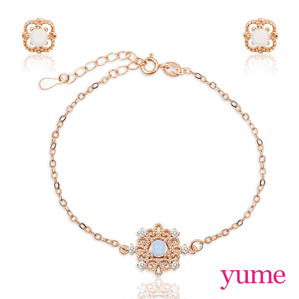 【YUME】月光蕾絲手鍊套組 (手鍊+耳環)