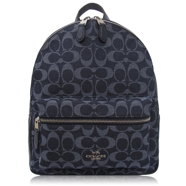 COACH 單寧布 / 中型 / 後背包_單寧藍