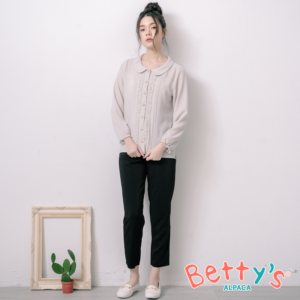 betty’s貝蒂思 簡約率性素面長褲(深黑)