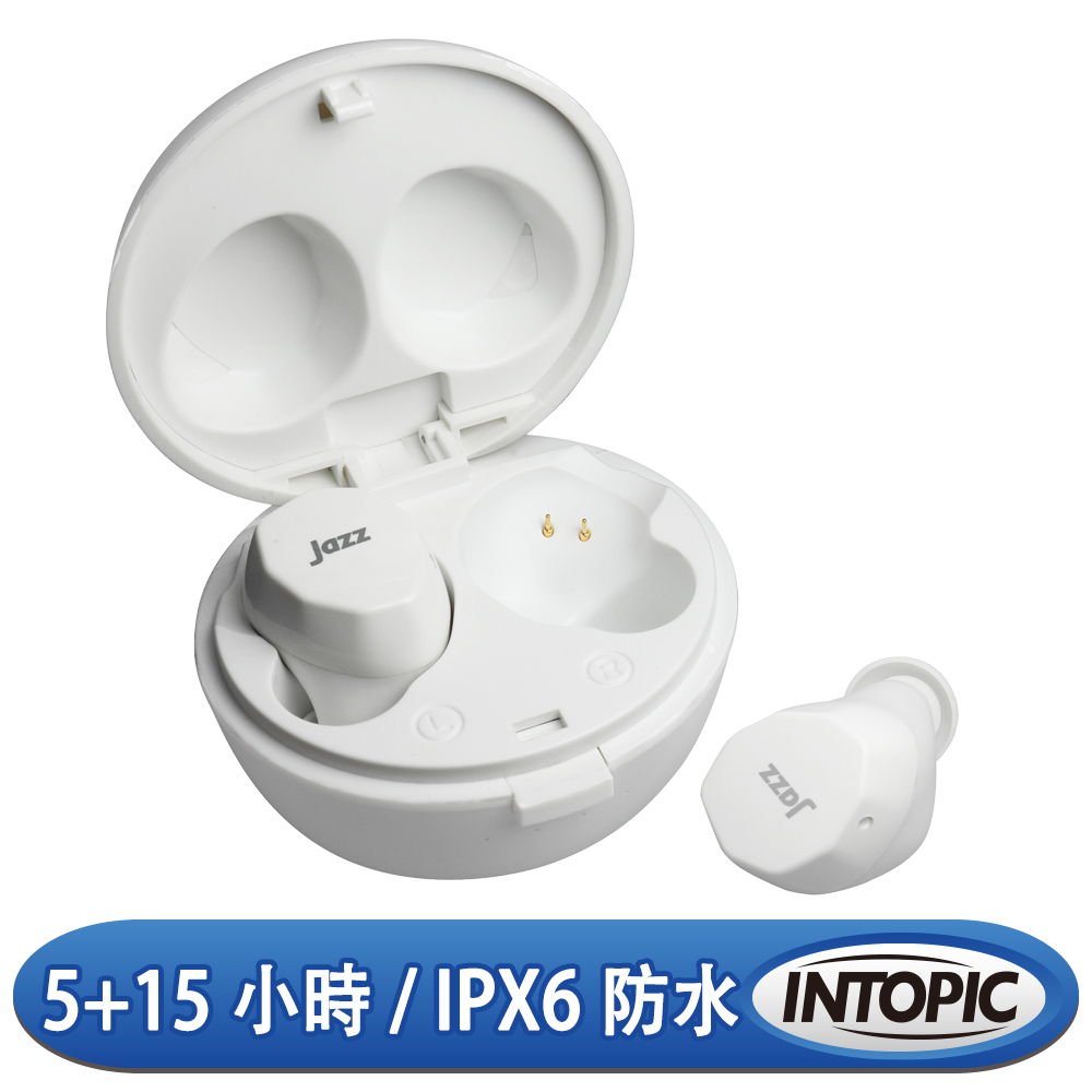 INTOPIC 廣鼎 BT5.0真無線藍牙耳麥(JAZZ-TWE05/白色)