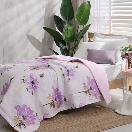 LAMINA 精梳棉涼被5X7尺-花語綻放(粉)