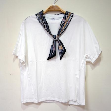 【Wonderland】韓國小領巾兩件套百搭純色T-shirt(3色)