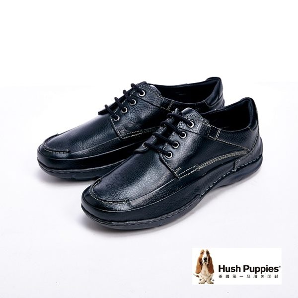 Hush Puppies Bounce彈力雙鞋墊綁帶式 男鞋-黑(另有咖)