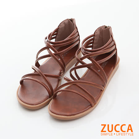 ZUCCA
繞繩環狀交叉平底涼鞋