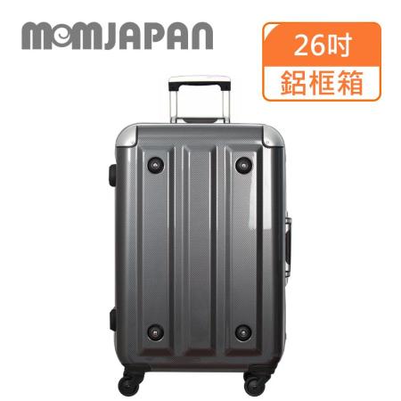 【MOM JAPAN】26吋 日系時尚亮面PC鋁框 行李箱/旅行箱(3008D 鏡面黑)