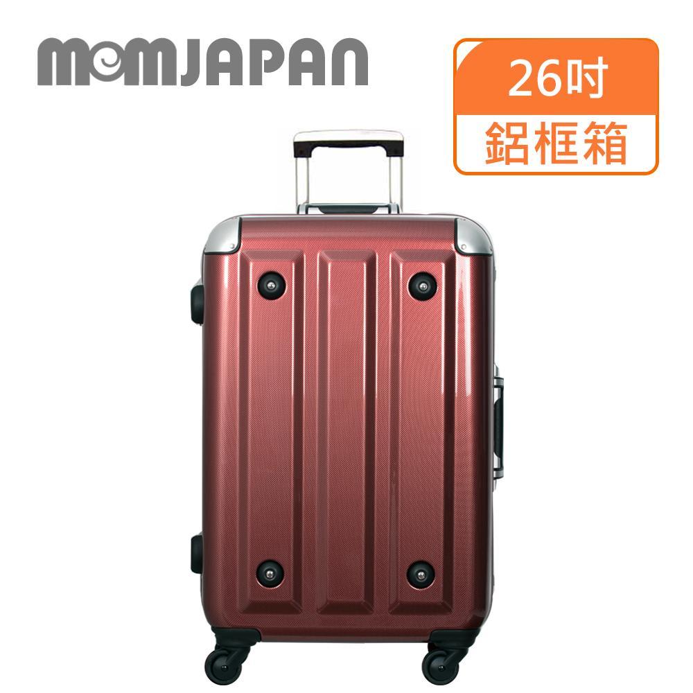 【MOM JAPAN】26吋 日系時尚亮面PC鋁框 行李箱/旅行箱(3008D 鏡面紅)