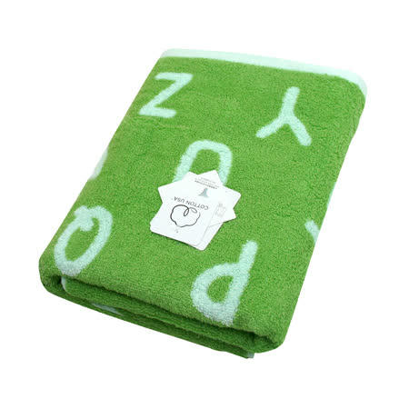 【MORINO摩力諾】 美國棉趣味字母緹花方毛浴巾3件組-森林綠