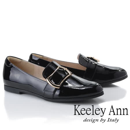 Keeley Ann慵懶盛夏 全真皮漆皮方扣包鞋