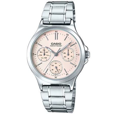 CASIO 經典三針三眼
設計風格 (粉膚面)