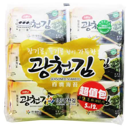 買一送一【BAEKJE 百濟】海苔12入 60G