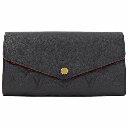 LV M62125 Sarah 經典壓花牛皮扣式長夾.海軍藍_現貨