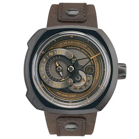 SEVENFRIDAY 儀錶板概念設計自動上鍊機械錶-咖啡x黑灰(Q2-03)