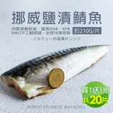 買1送1組【築地一番鮮】厚片超大挪威薄鹽鯖魚10片(210g/片 加贈10片共20片)免運組