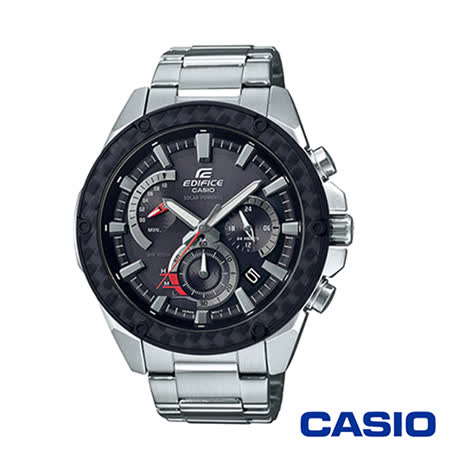 Casio卡西歐小格紋重金屬太陽能時計男腕錶 黑x48mm Eqs 910d 1a Friday購物