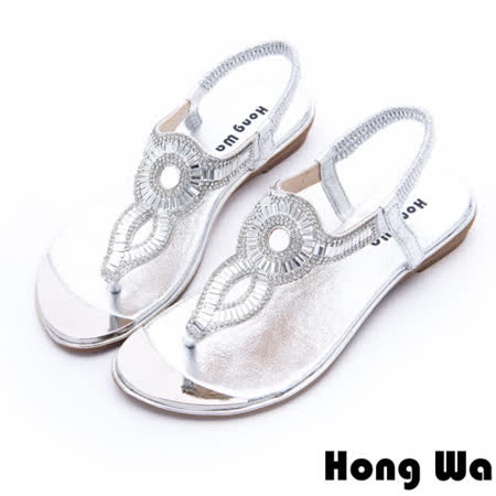 Hong Wa 
3D水鑽飾釦休閒涼鞋