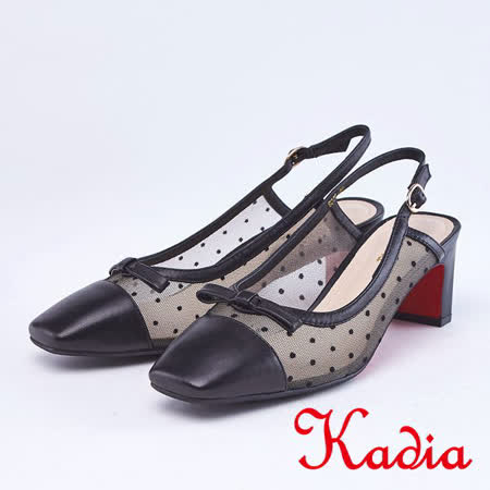 Kadia
羊皮拚接透膚網紗高跟鞋