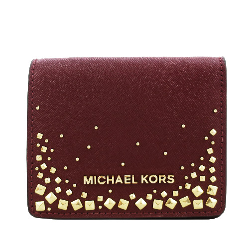 MICHAEL KORS GIFTABLES 防刮鉚釘短夾-紅