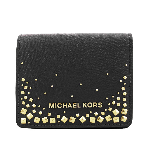 MICHAEL KORS GIFTABLES 防刮鉚釘短夾-黑