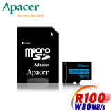【二入組】Apacer宇瞻 256GB MicroSDXC R100/W80MB UHS-I U3 V30 4K記憶卡