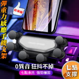 車用加強版出風口七點支撐彈重力感應手機支架 黑色