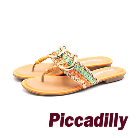 Piccadilly
彩紋編織串珠拖鞋