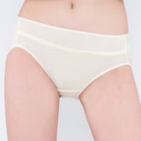 【思薇爾】牛奶紗系列M-XXL素面中腰三角內褲(清澈黃) L