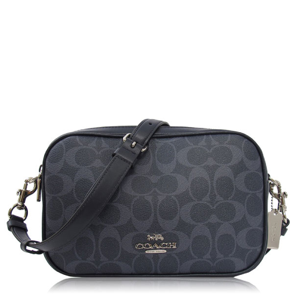 COACH 經典 PVC / 雙層大款 / 相機斜背包_單寧藍