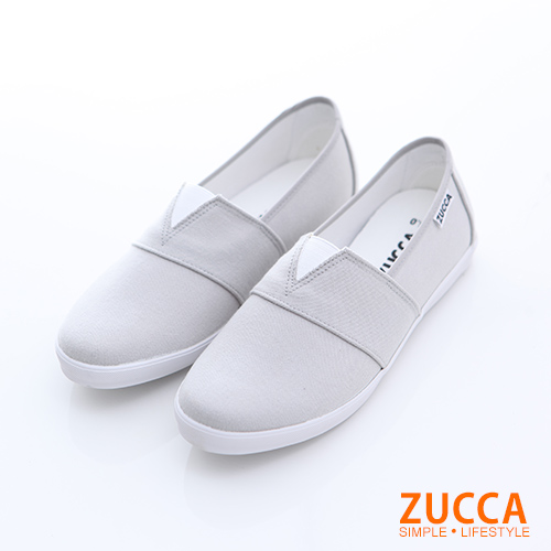 ZUCCA【z6622gy】素皮革開岔平底包鞋-灰色