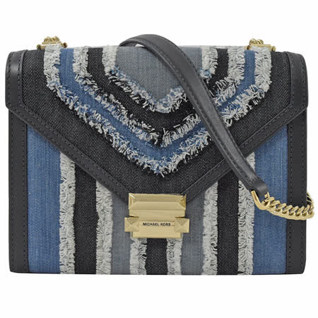 MICHAEL KORS 
牛仔布拼接肩斜三用鍊包