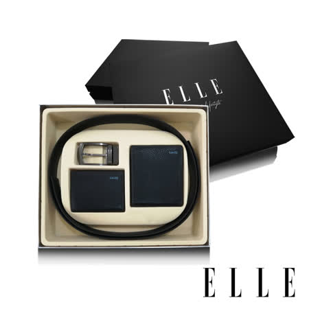 ELLE
真皮皮夾+名片夾+皮帶禮盒