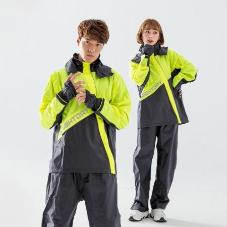 OutPerform-終結者斜開專利兩件式風雨衣-螢光黃
