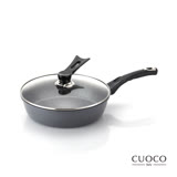 【義大利CUOCO】大寶T3系列鈦晶巖平底鍋28cm(加深款+附蓋)