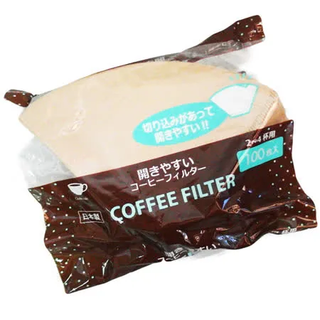 咖啡濾紙-茶色-2~4杯用-100枚入×6包