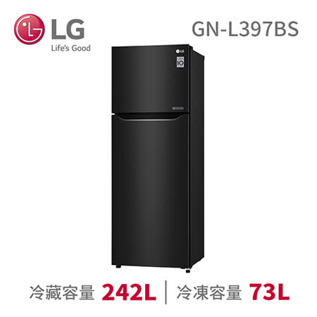【LG樂金】直驅變頻上下門冰箱  星夜黑/ 315公升 (GN-L397BS) 含基本安裝-送好禮